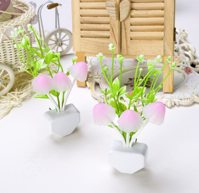 Color LED Mushroom Night Light with Sensor, 3 Colors, 220V