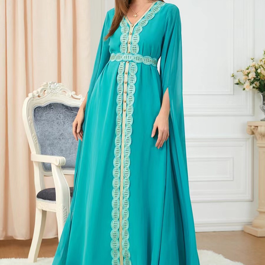 Ethnic Style V-neck Elegant Party Arabian Dress