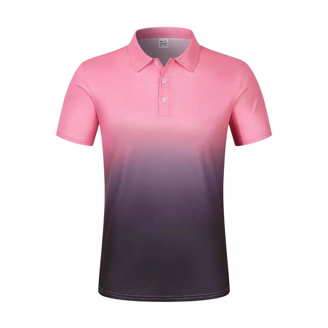 Pixie Gradient Dot Pocket Polo Shirt Men Short Sleeve Polyester
