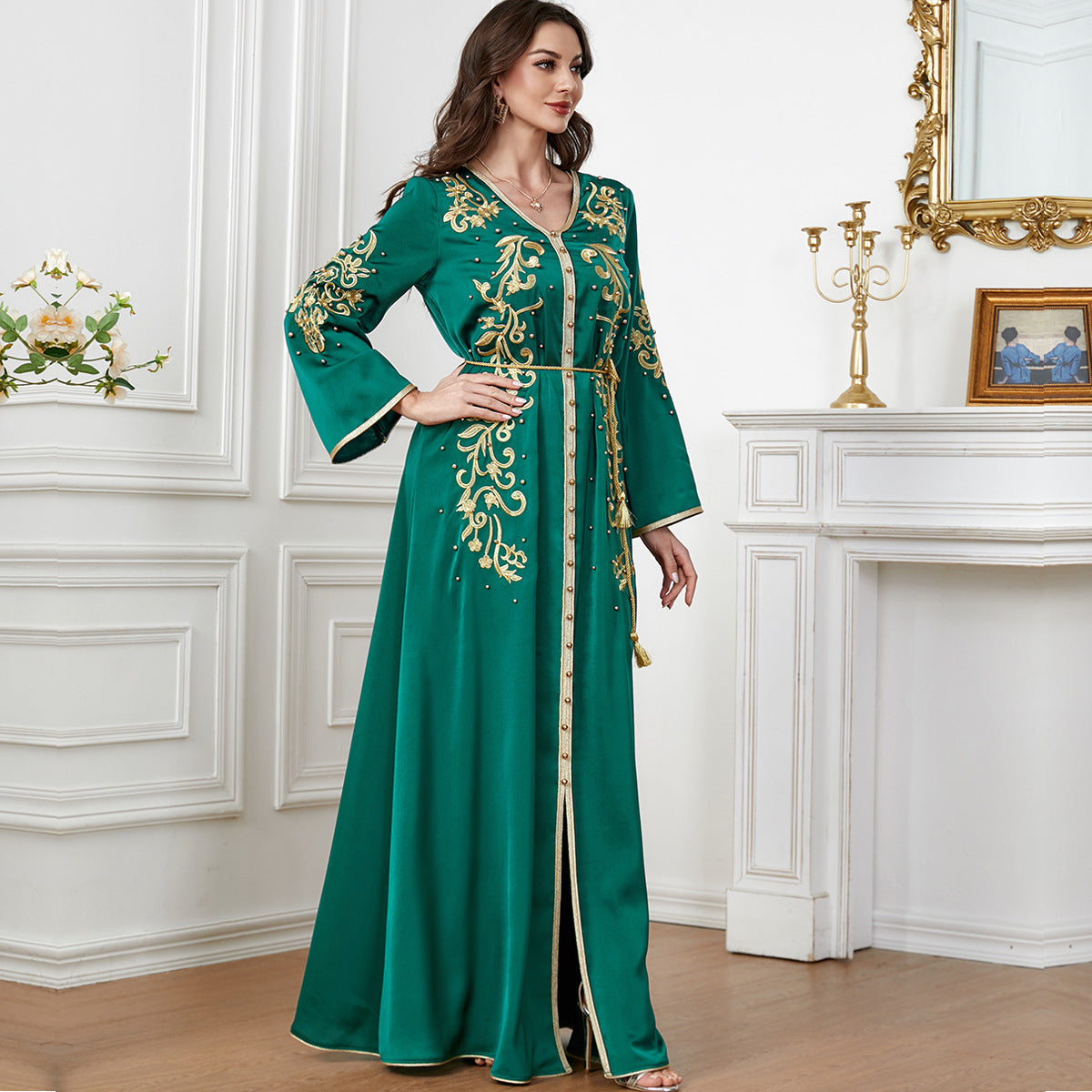 Robe à manches longues pour femme musulmane arabe