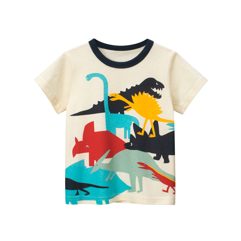 Boys Cotton Short Sleeve Dinosaur T-Shirt Kids Clothing