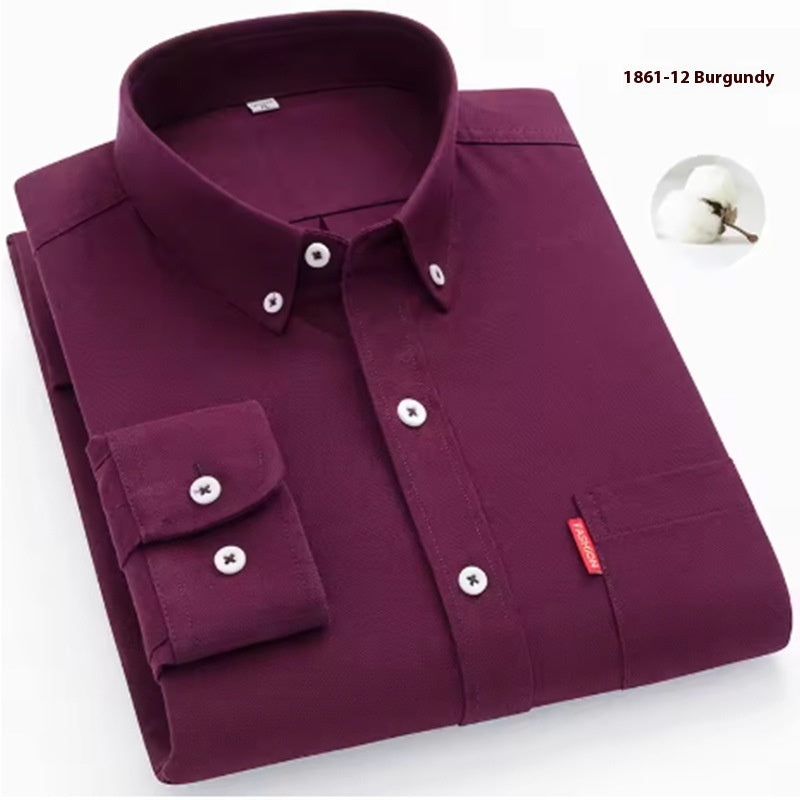 Pure Cotton Washed Oxford Slim Fit Men’s Shirt Long Sleeve