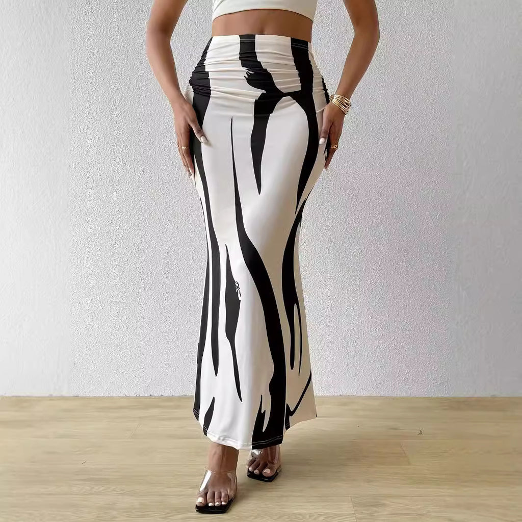 Robe amincissante imprimé zèbre style européen et américain
