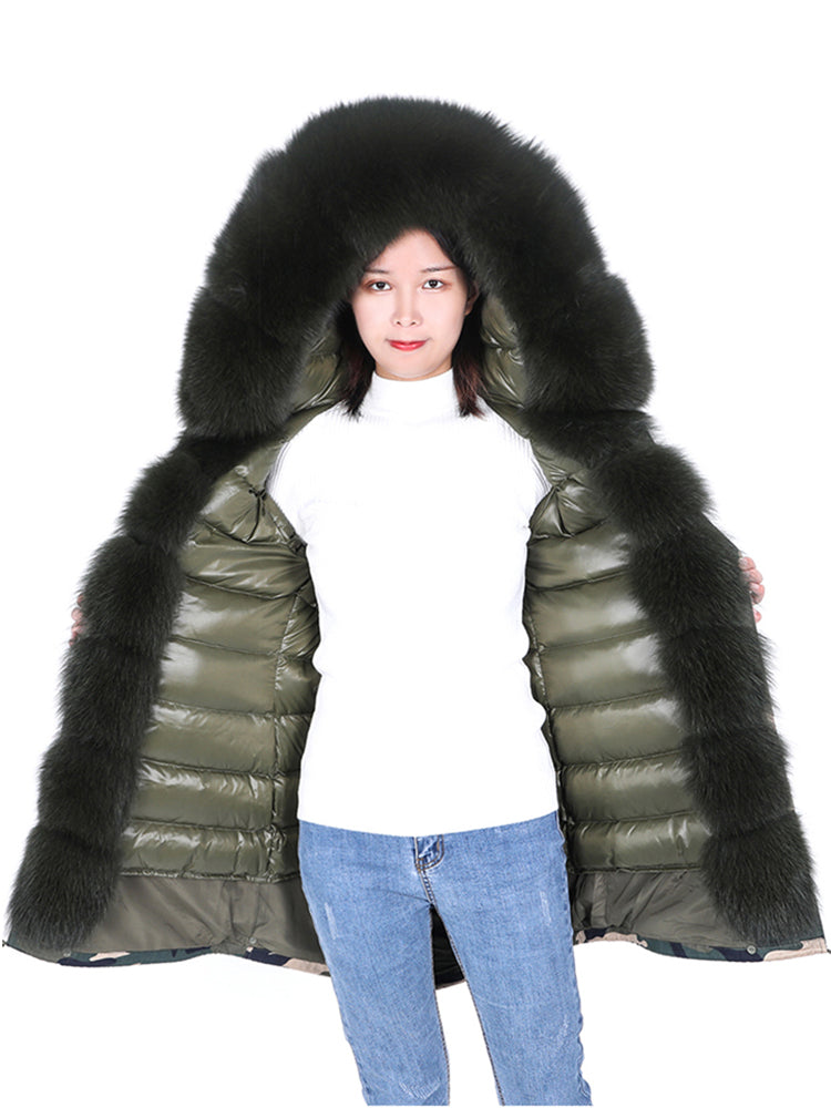 Fur Coat With Detachable Inner Liner and Placket