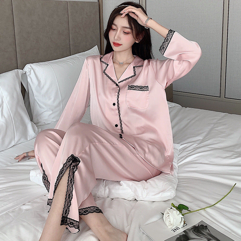 Lace Split Ladies' Autumn Winter Homewear Set