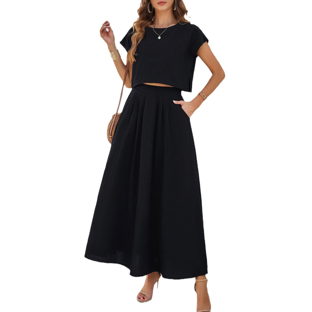 Women's Sleeveless Minimalist Top & Long Skirt Set