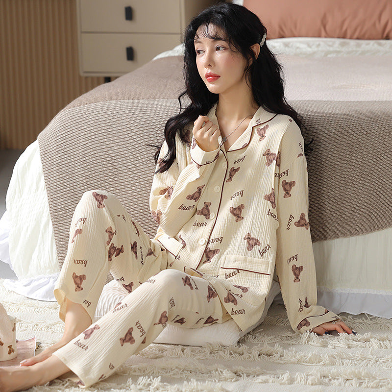 Women’s Long Sleeve Cotton Nursing Pajama Set