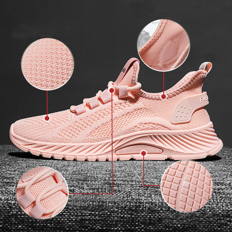 Women’s Lightweight Breathable Mesh Lace-Up Flat Sports Sneakers