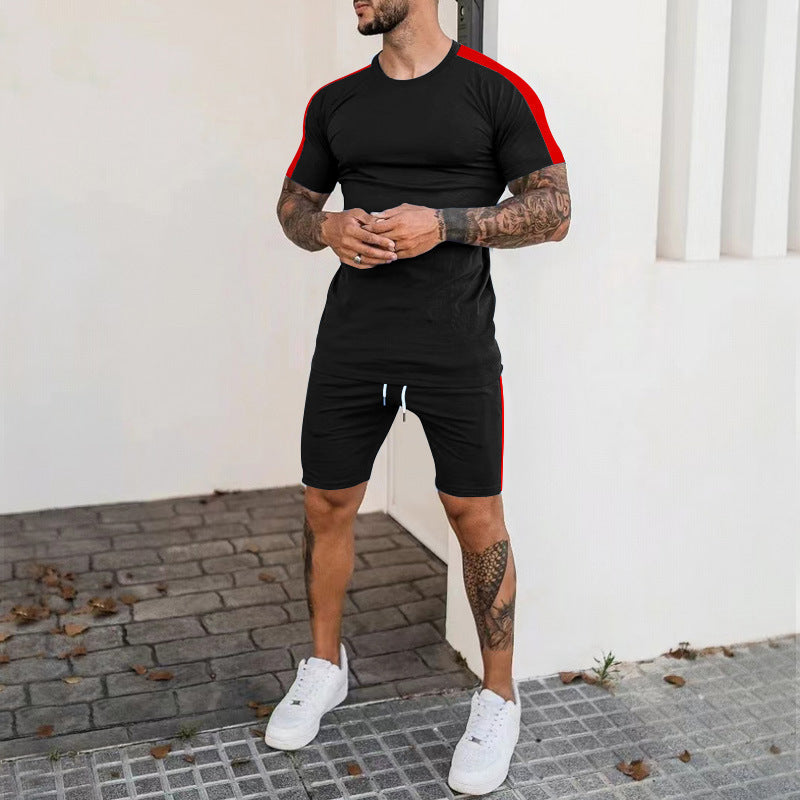 Men's Short Sleeve Sports T-Shirt and Shorts Set