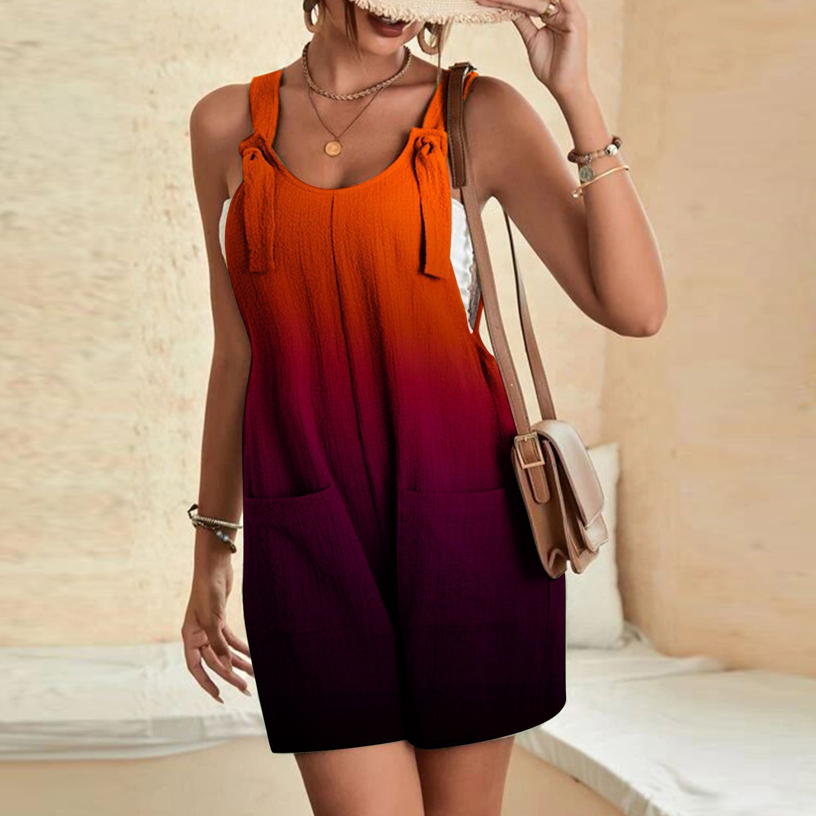 Printed Casual Suspenders Pants for Women