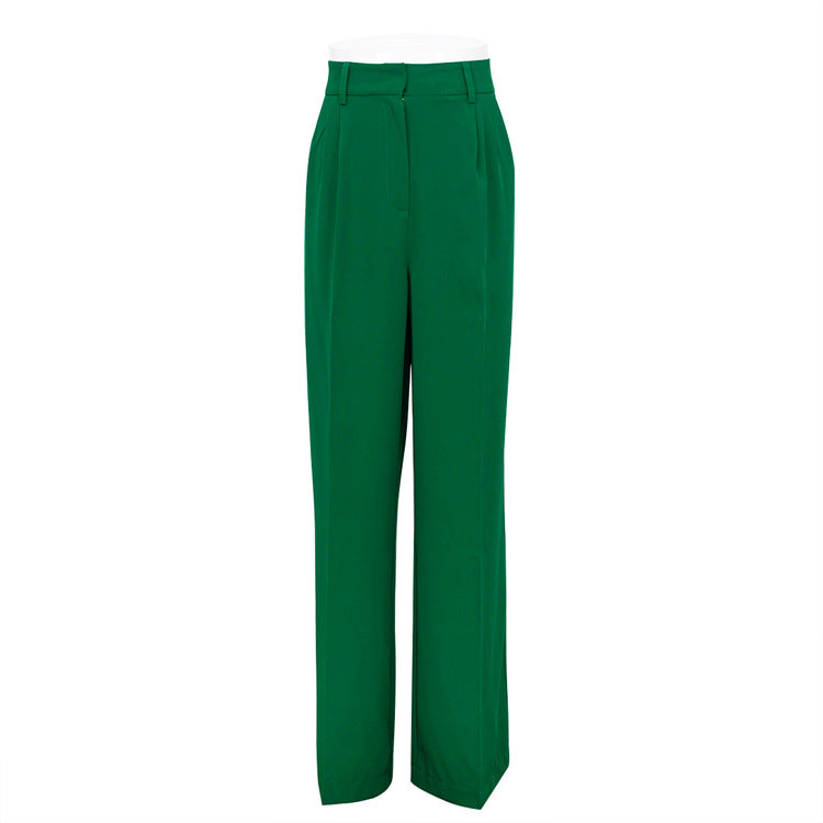 High Waist Loose Commuter Trousers in Klein Blue