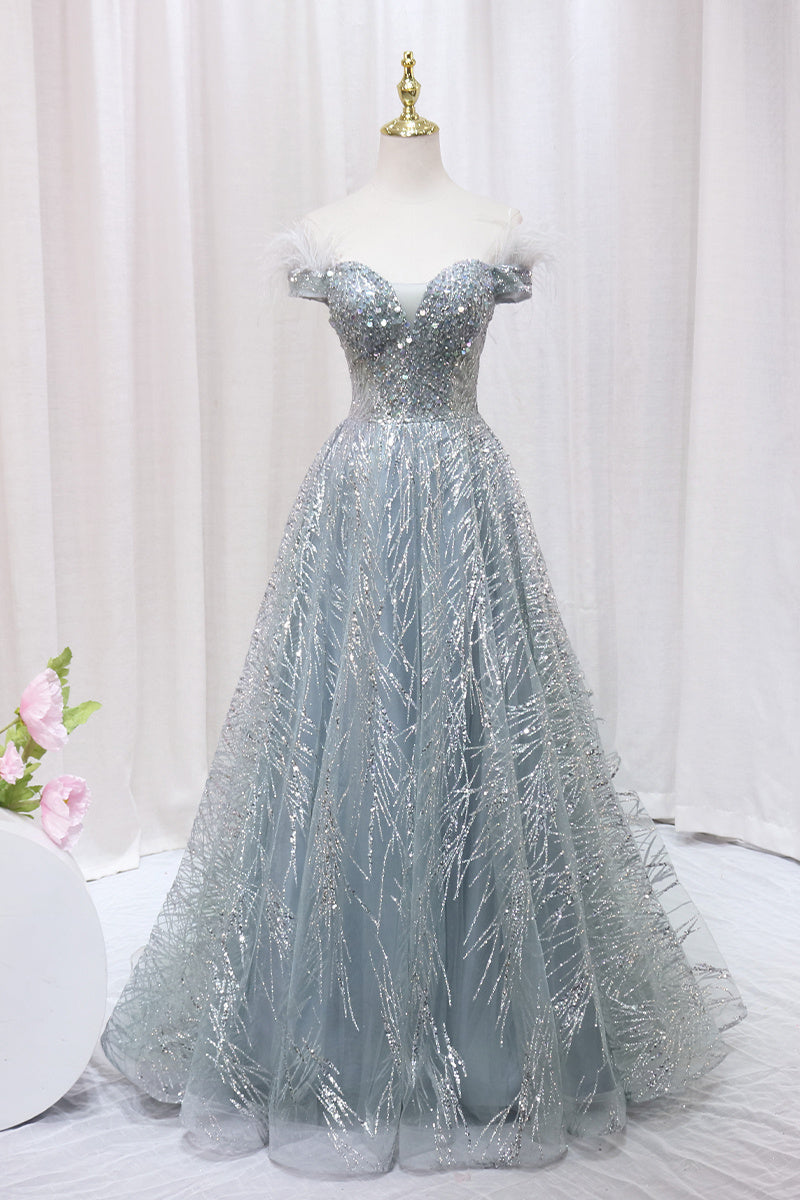 Robe de soirée asymétrique une épaule argentée pour femme avec perles fantaisie