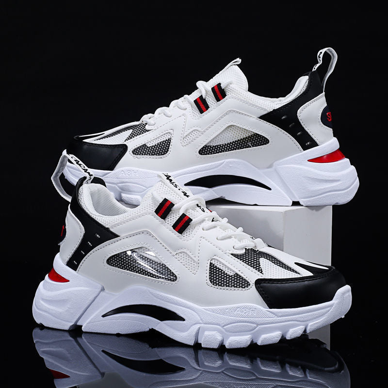 Men's White Non-Slip Sports Sneakers for Walking & Running