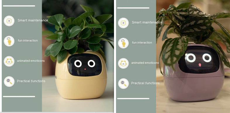 Smart Planter with 7 Sensors & AI Chips for Easy, Fun Plant Care – Over 49 Expressions