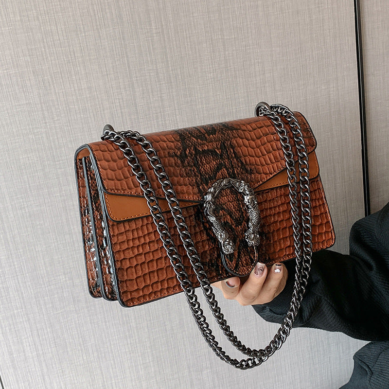 Women's PU Leather Chain Shoulder Messenger Bag 26cm