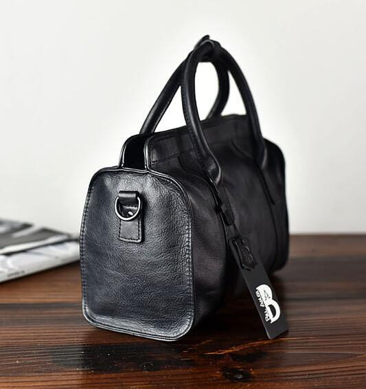 Sac à main cousu à la main en cuir de vachette tanné végétal à grande capacité