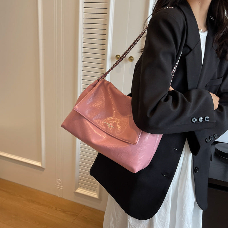 PU Soft Leather Large Capacity Underarm Chain Shoulder Bag