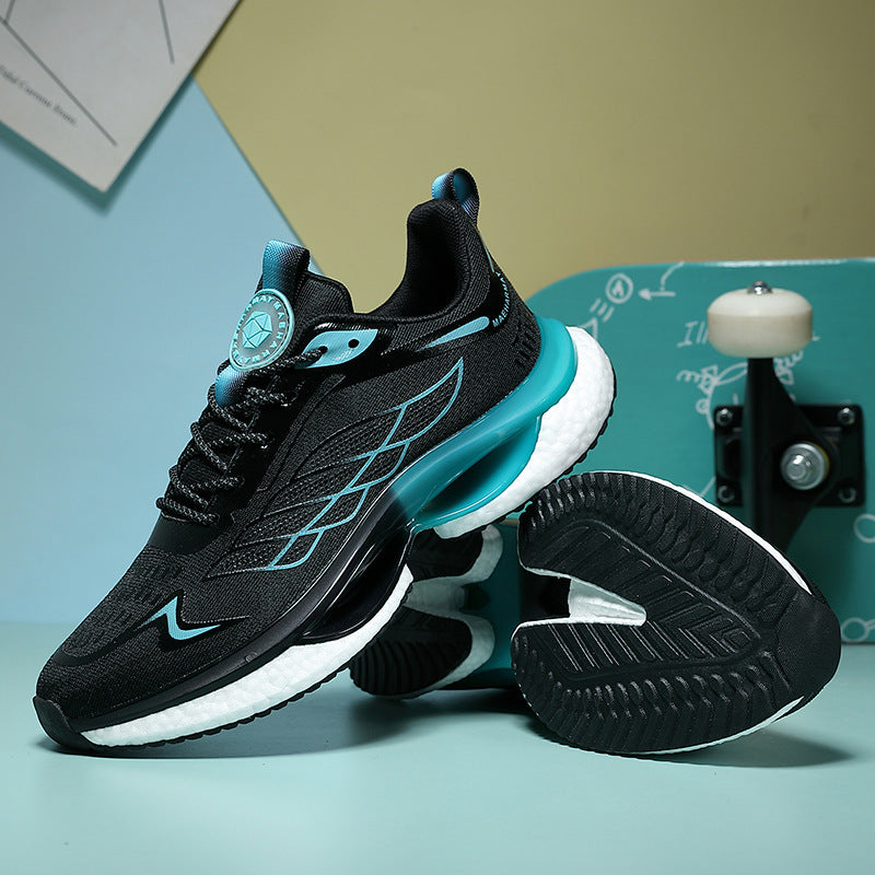 PU Leather Casual Lightweight Running Sneakers with Composite Rubber Sole