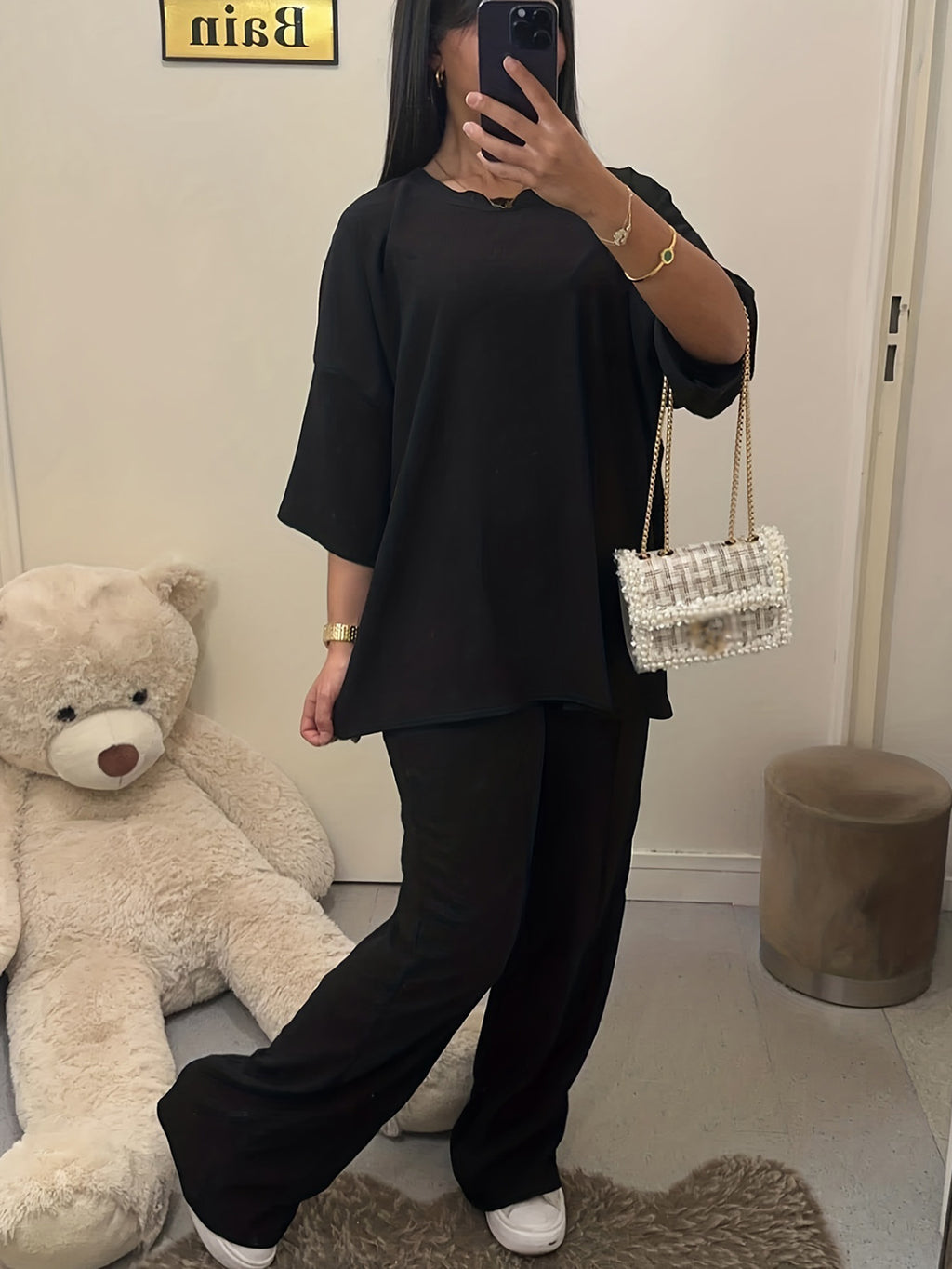 Women's Large Size Casual Suit with Top & Pants in Multiple Colors