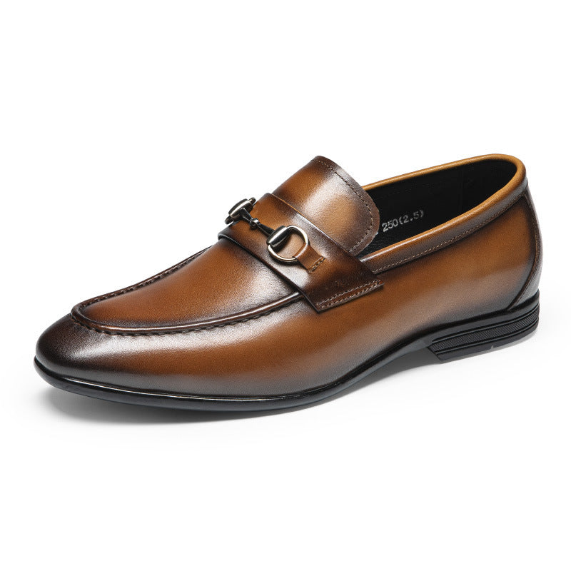 Chaussures d'affaires en cuir faites à la main pour homme avec boucle tête de cheval