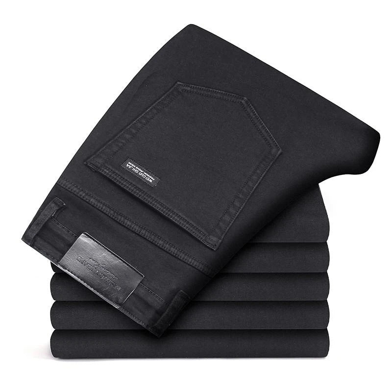 Men's Slim Straight Black Denim Jeans