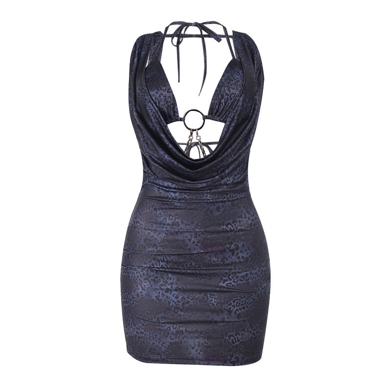 Feminine Cutout Purple Bodycon Dress High Waist Polyester