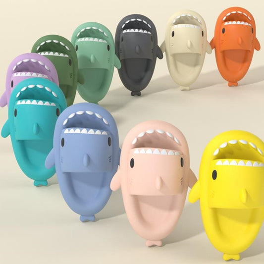 Adult's Slippers Indoor Outdoor Funny Shark Cartoon for summer pool
