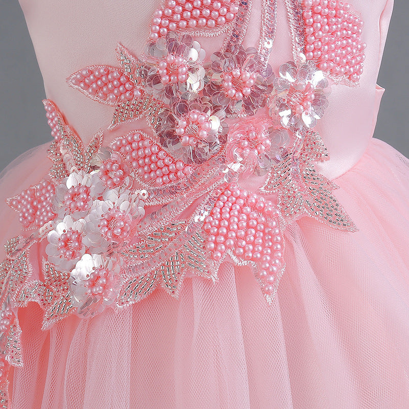 Girls' High-End Sleeveless Dress in Multiple Colors