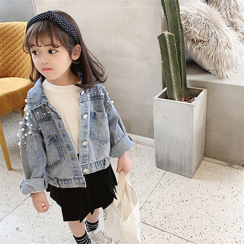 Girls' Blue Cotton Denim Jacket for Girls – Trendy Children's Fashion