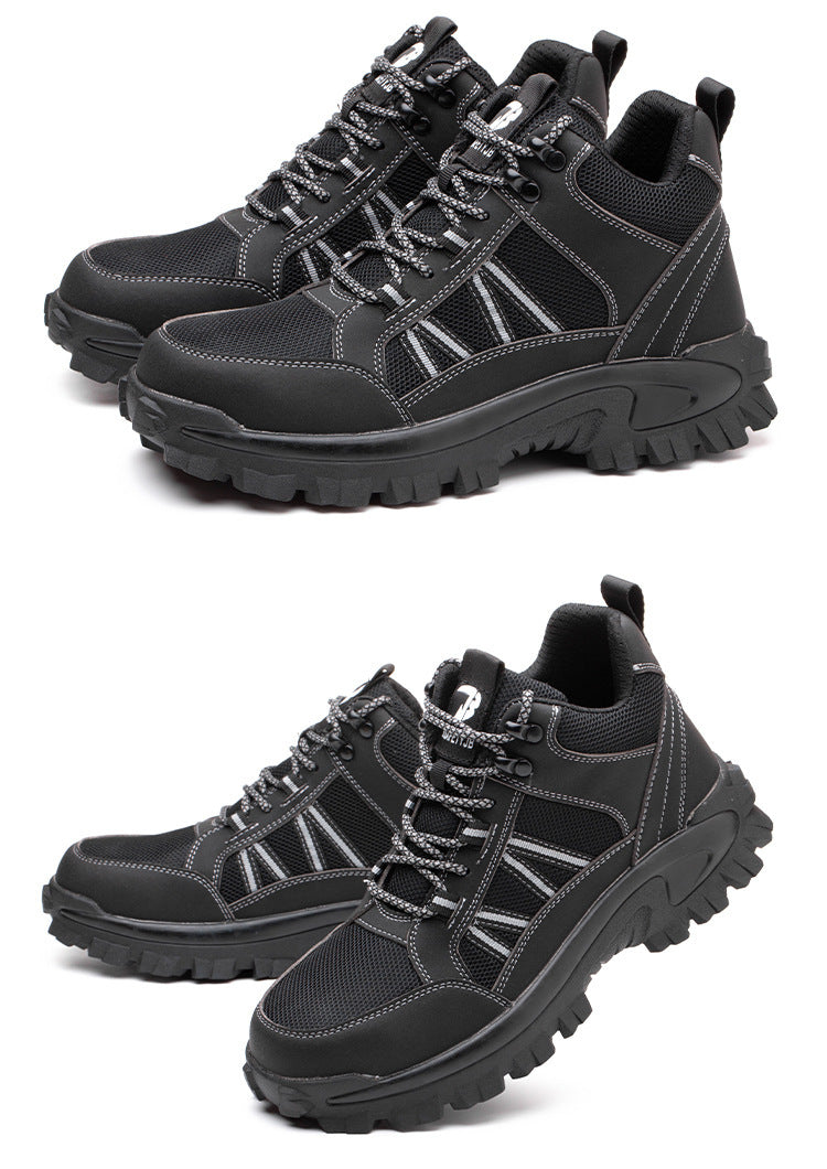 Lightweight Mid-Cut Breathable Steel Toe Construction Safety Shoes