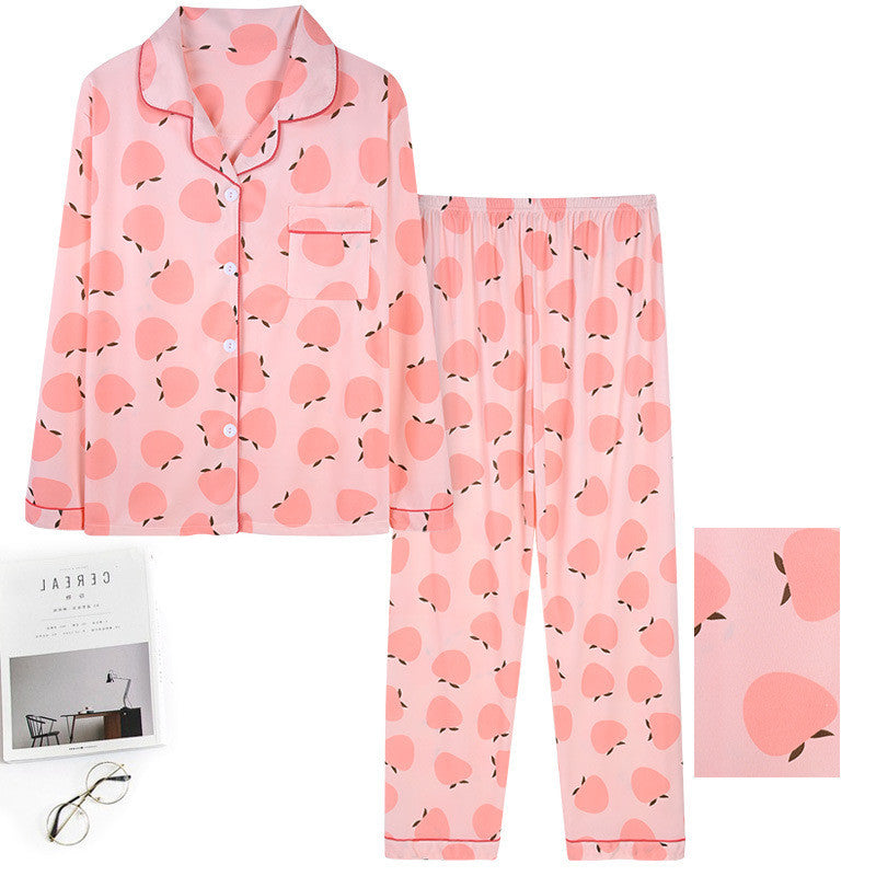 Ensemble de pyjama pour femme grande taille avec cardigan à revers et manches longues