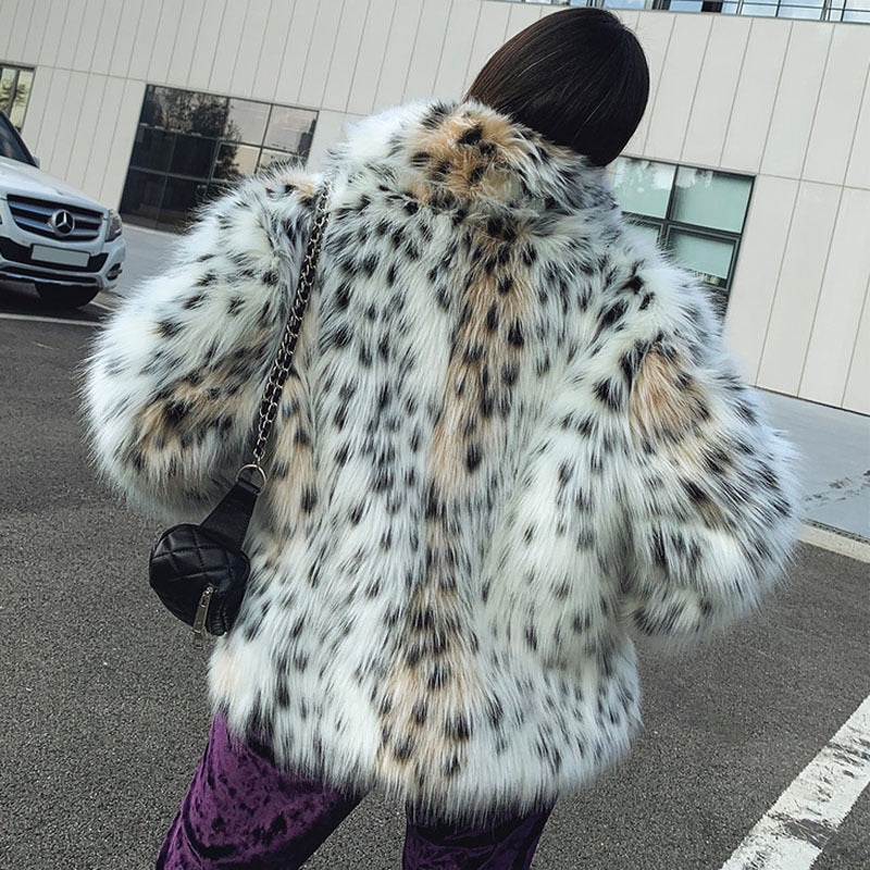 Women's Short Elegant Tigercat Leopard Print Casual Coat