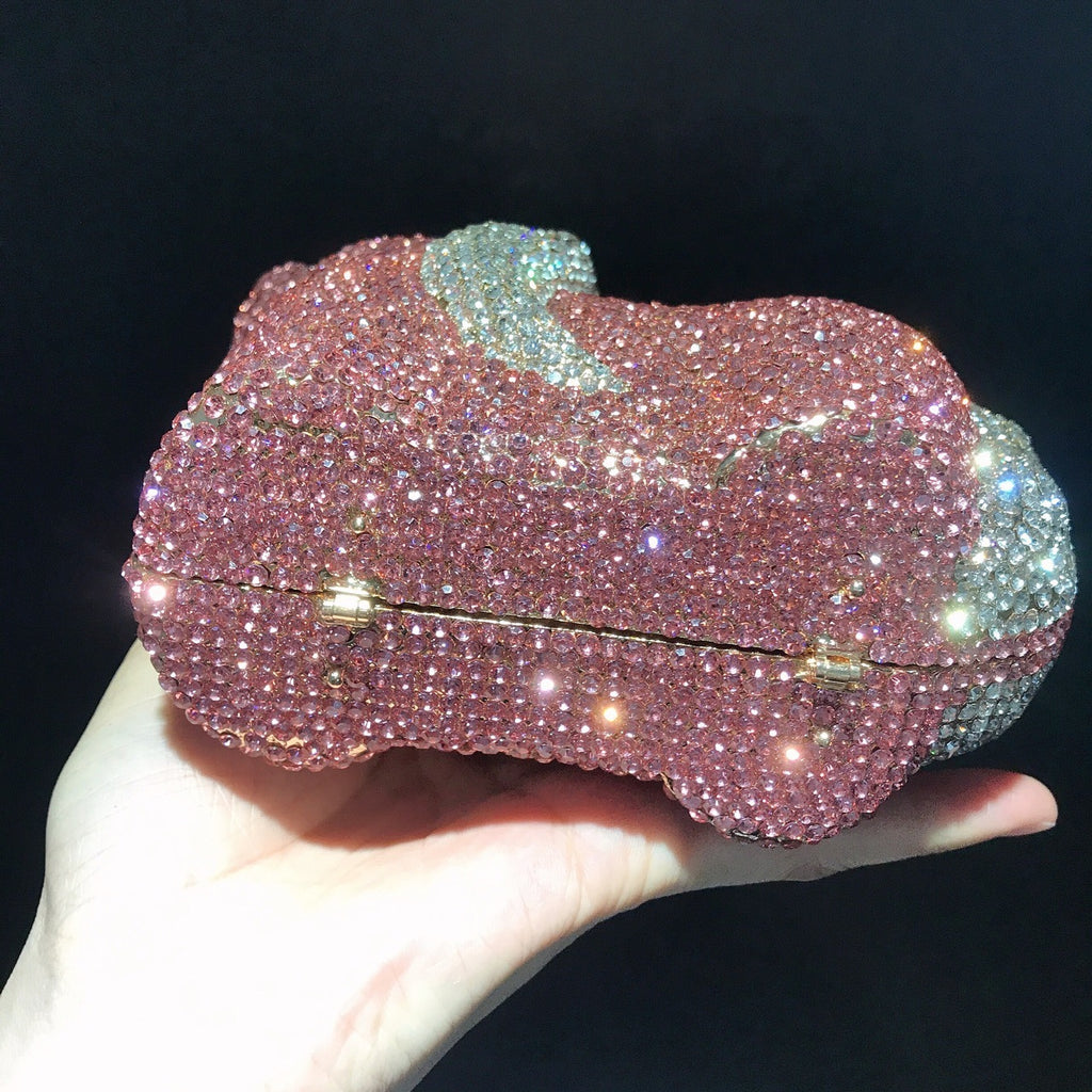 Diamond Pattern PU Dinner Bag with Hand Hold 16x13x7cm
