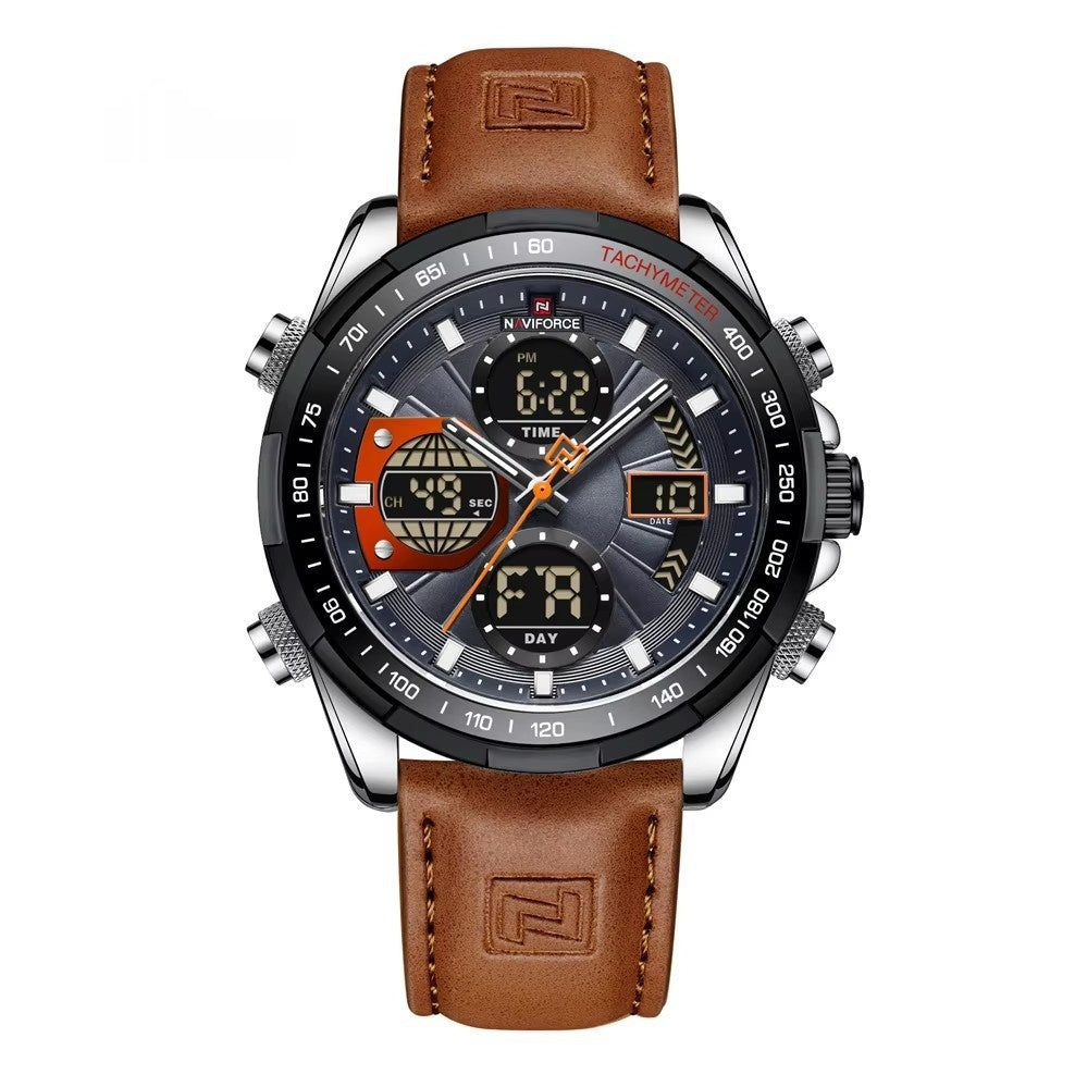 Men's 46mm Multi-Function Watch with Stainless Steel Strap
