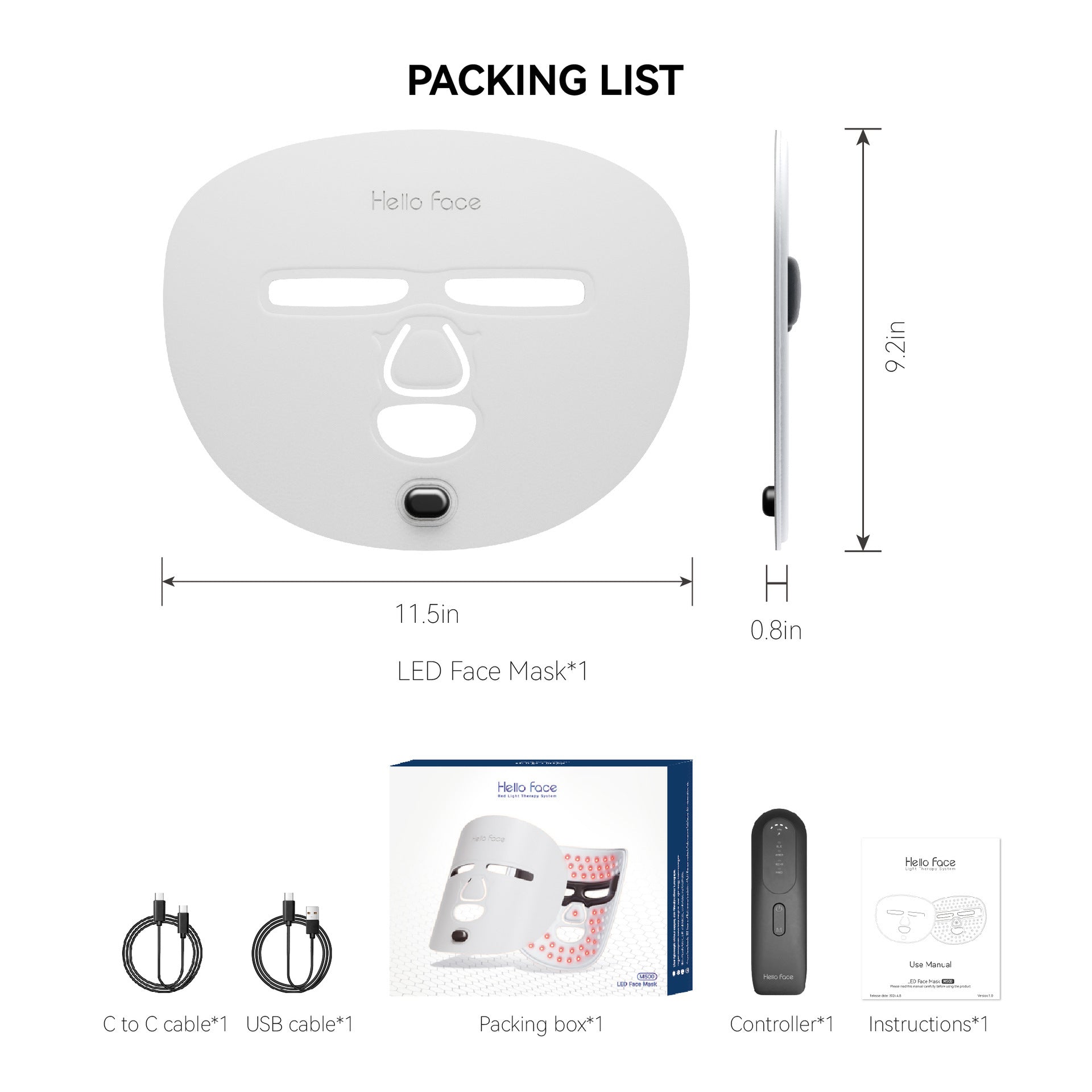 LED Near Infrared Everbright Red Blue Light Photon IPL Mask