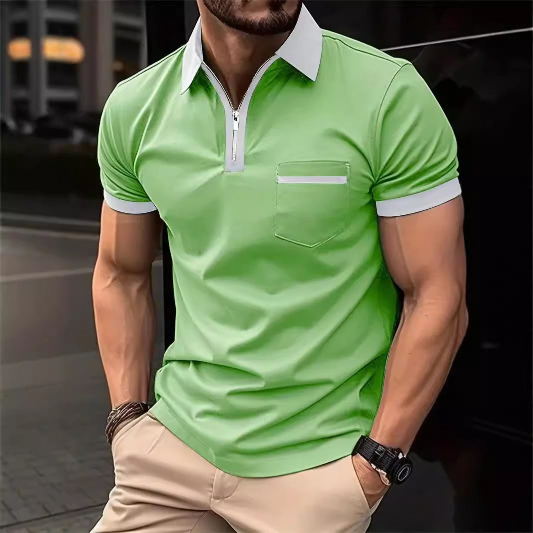Men's Casual Short Sleeve Chest Pocket Shirt