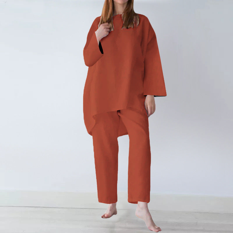 Women's Loose Fit Cotton Linen Two-Piece Set