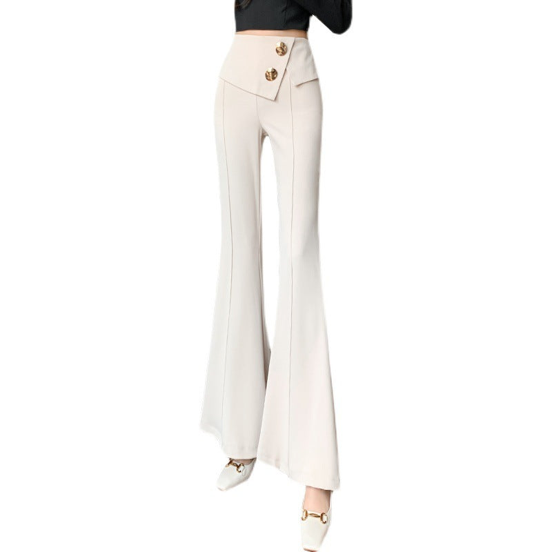 High Waist Commuter Suit Pants for Women in Black & Apricot