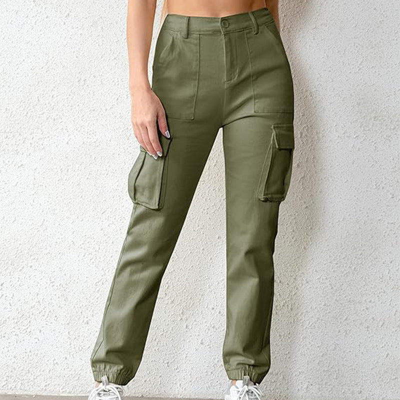 European & American Style Women's High Waist Casual Jogging Overalls