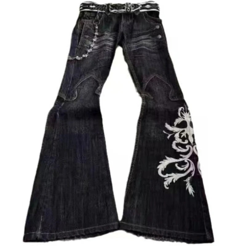 Embroidered Denim Jeans for Men and Women
