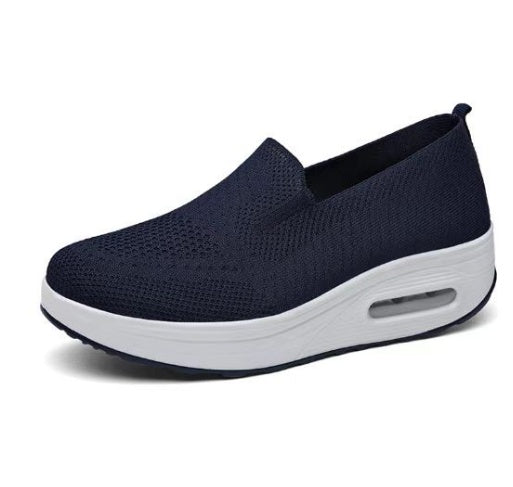 Chaussures de marche à coussin d'air en maille pour femme avec semelles épaisses