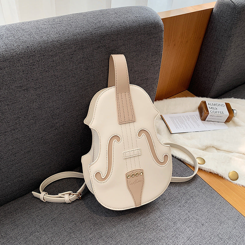 Ladies Retro Violin Box Backpack with Zipper 20x28x6cm
