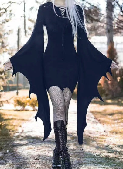 Medieval Forest Elven Pixie Costume for Women Hooded Nienna Dress Halloween Party