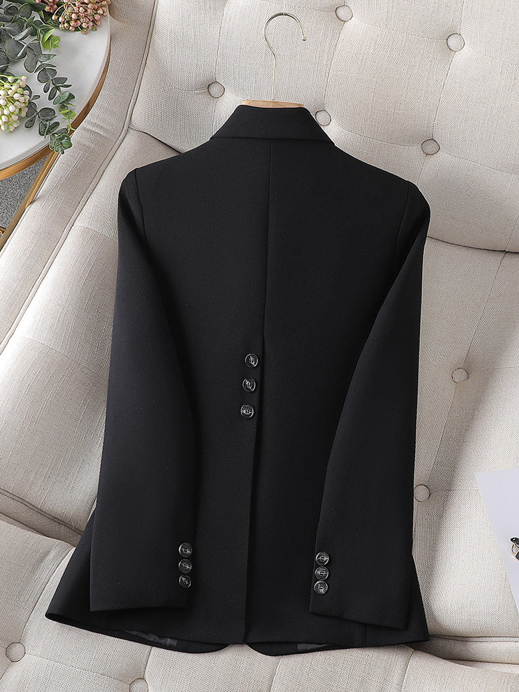 Women's Casual Long Sleeve Suit Jacket in Blue, Pink, Black & Coffee Polyester