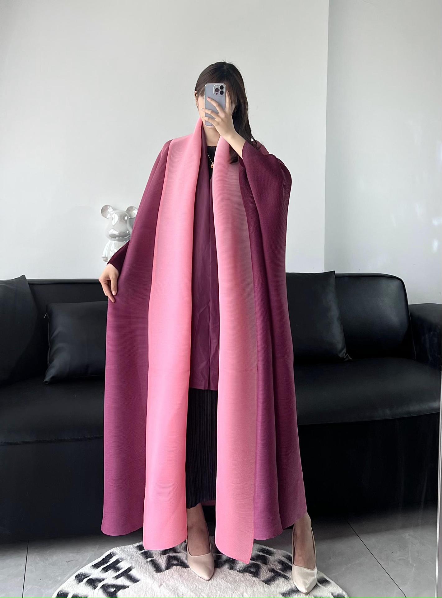 Pleated Print Fashionable All-match Lace-up Loose Arabian Abaya Robe