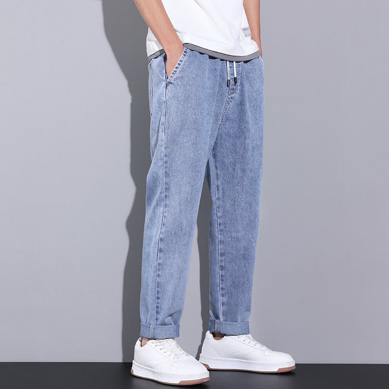 Men's Summer Loose Wide Leg Denim Jeans Pants