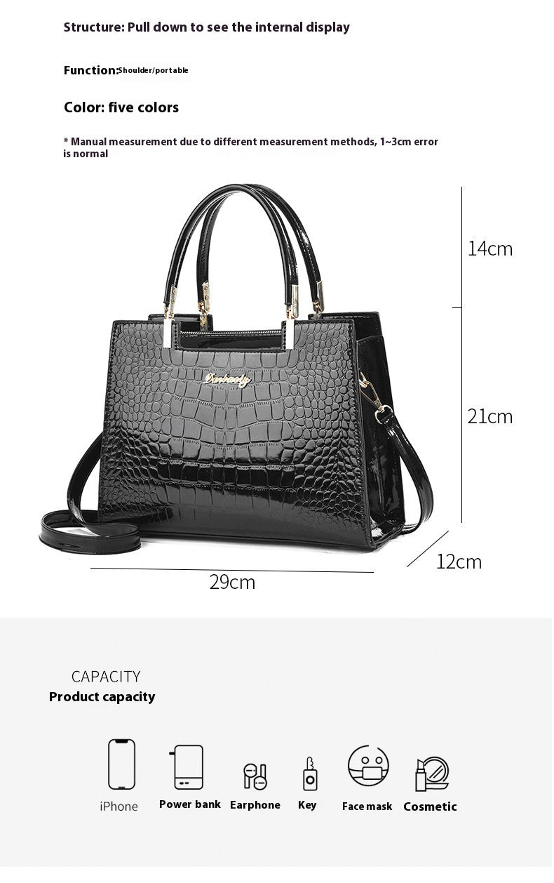 Women's Patent Leather Shoulder Bag in Multiple Colors