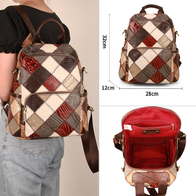 High-Grade Cowhide Leather Large Capacity Travel Mommy Bag