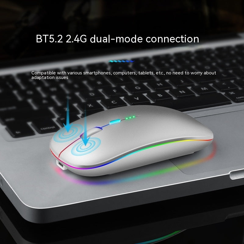 Bluetooth Dual-mode Wireless Mouse Charging Mute Power Display