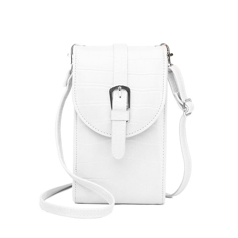 Custom Leather Medium Square Shoulder Bag with Buckle for Mobile Phone